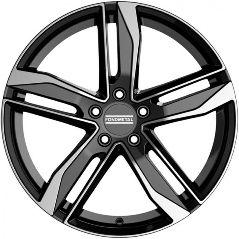 Cerchi in Lega Fondmetal Hexis Glossy Black Machined 5 fori 19\" 8X19 ET49 5x112