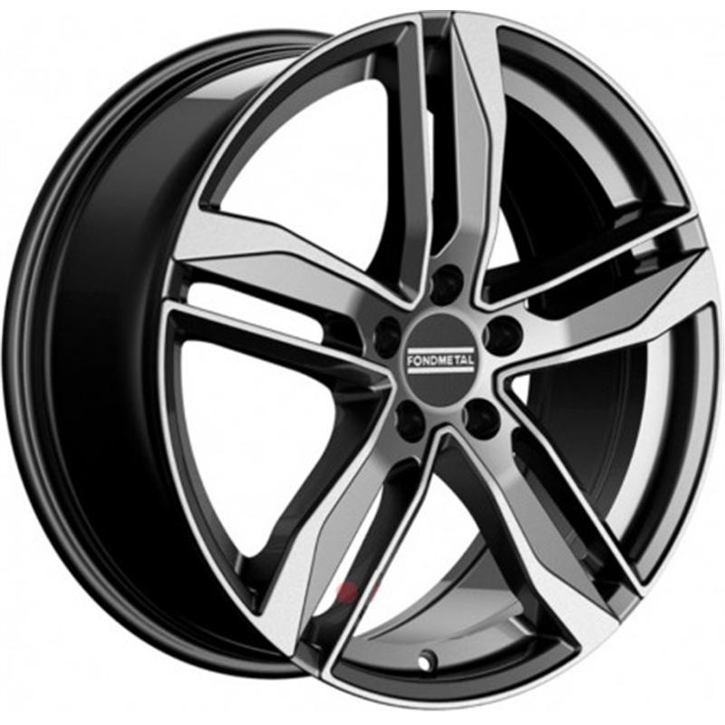 Cerchi in Lega Fondmetal Hexis Glossy Titanium Machined 5 fori 18\" 8X18 ET48 5x112