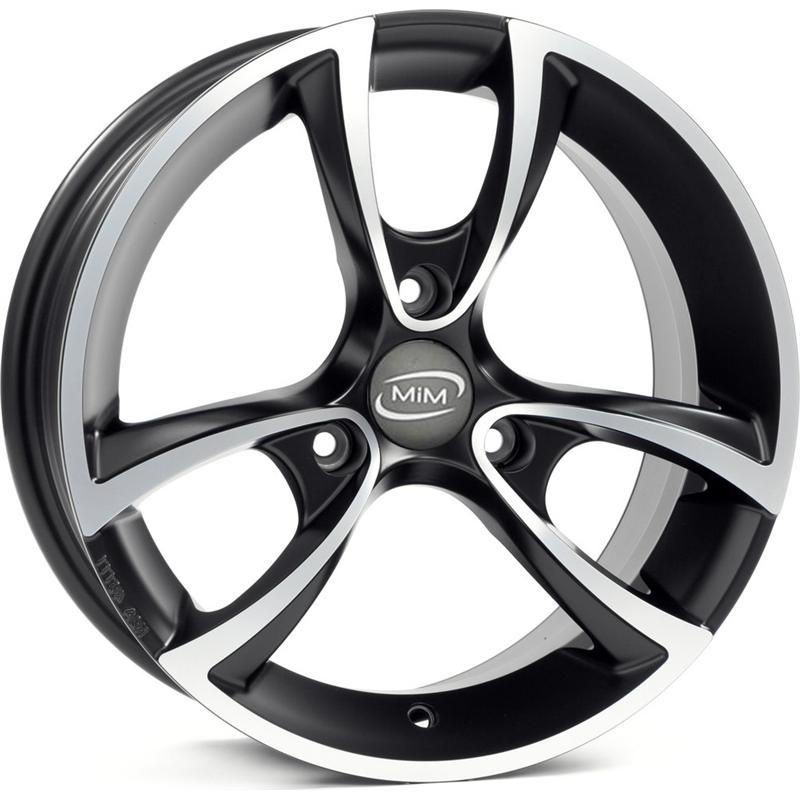 Cerchi in Lega Mim Bayern Evo Black Polished 3 fori 15\" 5X15 ET20 3x112