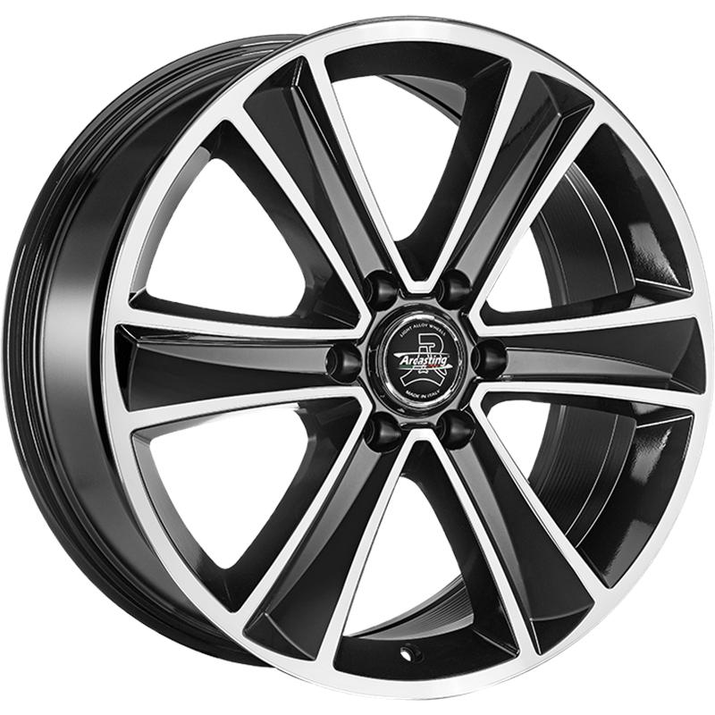 Cerchi in Lega Arcasting Mammut6 Black Polished 6 fori 18\" 8X18 ET50 6x130