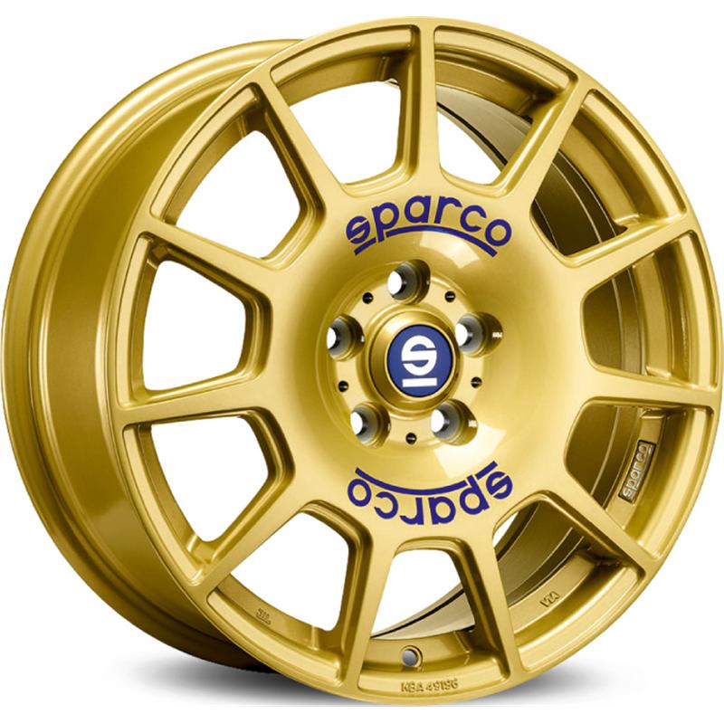 Cerchi in Lega SPARCO Terra Race Gold Blue Lettering 5 fori 17\" 7.5X17 ET48 5x100