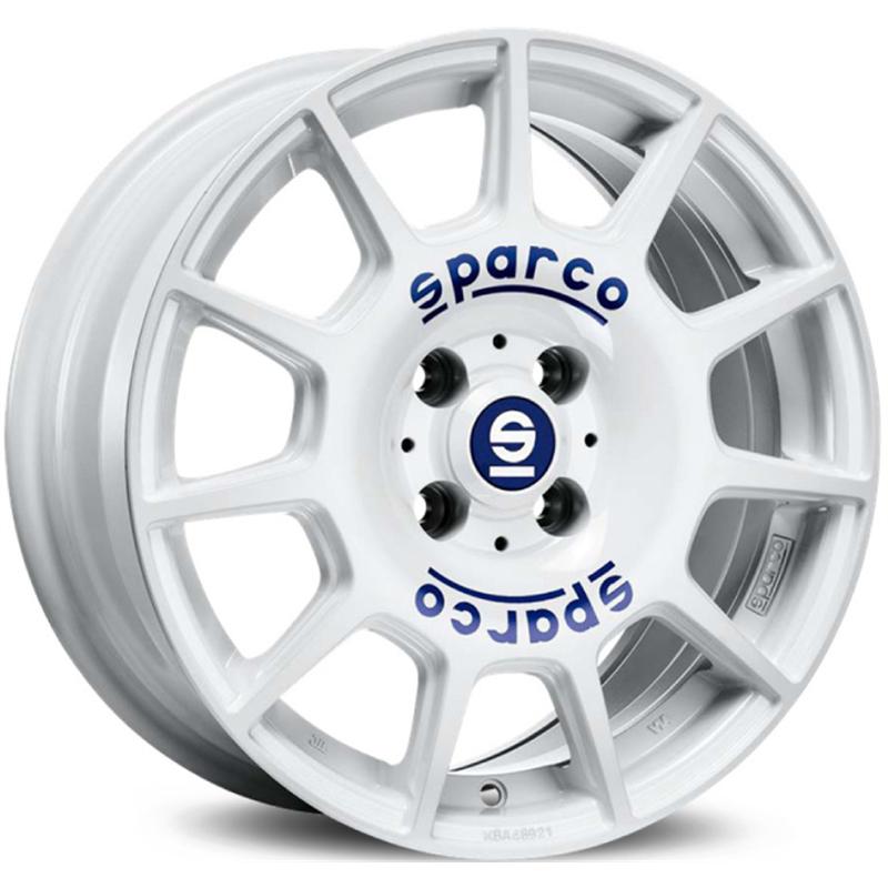 Cerchi in Lega Sparco Terra White Blue Lettering 5 fori 17\" 7.5X17 ET38 5x110