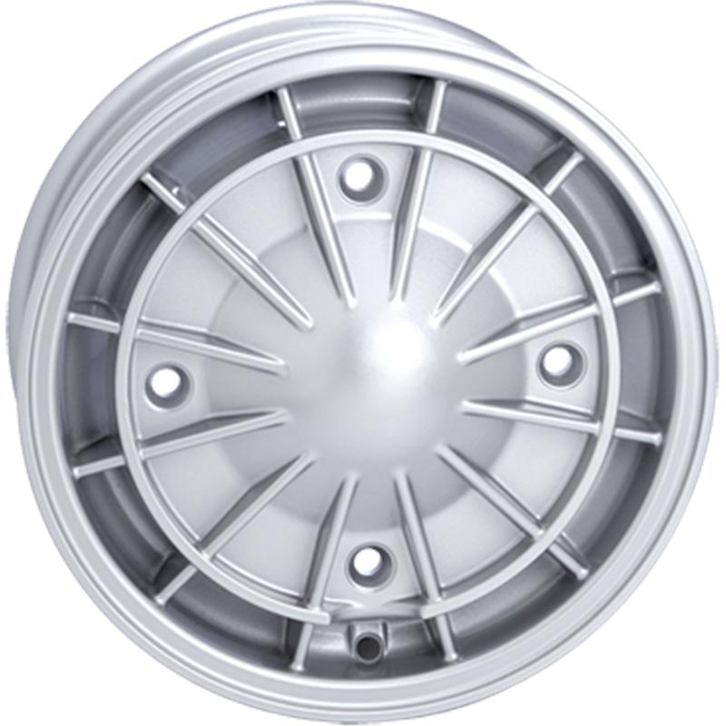 Cerchi in Lega OPTIONAL WHEELS F573 Fiat 500 Old Silver 4 fori 12\" 4.5X12 ET25 4x190