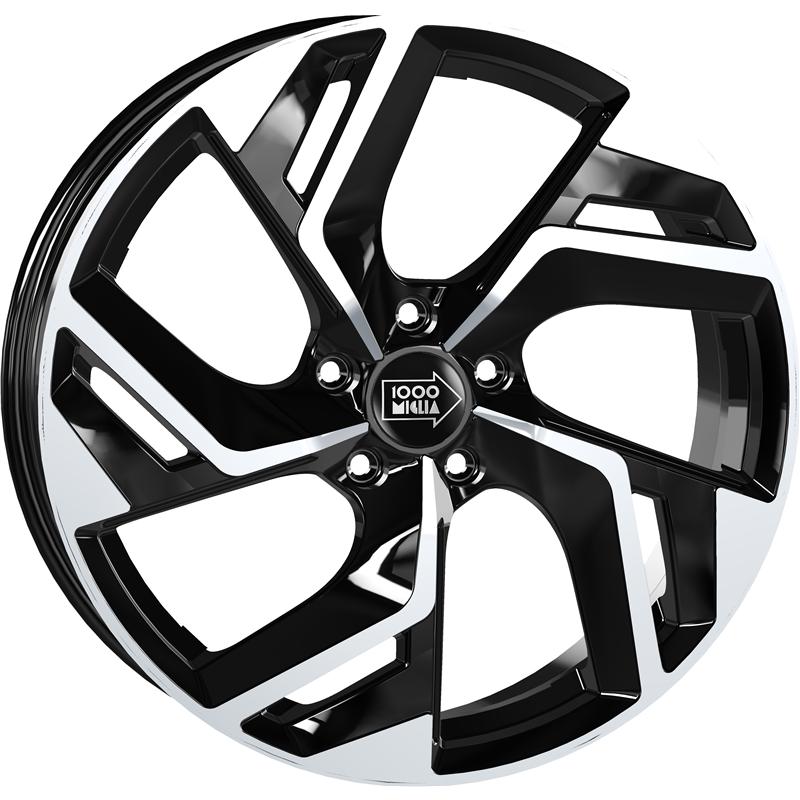 Cerchi in Lega Mille miglia Mm1031 Black Polished 5 fori 18\" 7.5X18 ET45 5x108