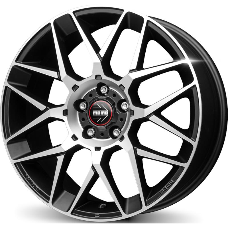 Cerchi in Lega MOMO WHEELS Revenge 2.0 Evo Nero Opaco Diamantato 4 fori 17\" 7X17 ET37 4x98