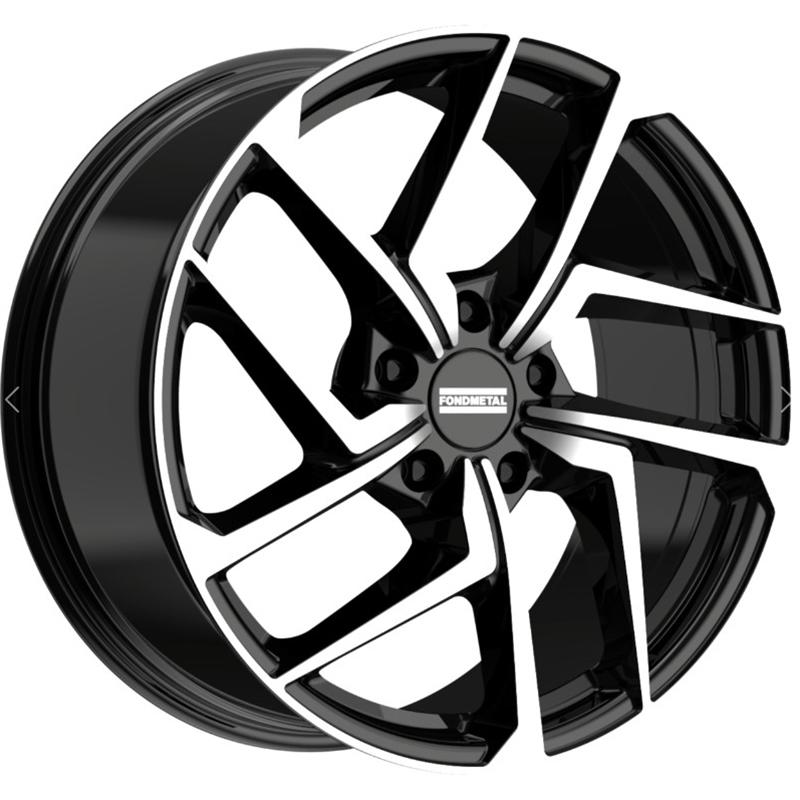 Cerchi in Lega Fondmetal Taara Glossy Black Machined 5 fori 21\" 9.5X21 ET20 5x112