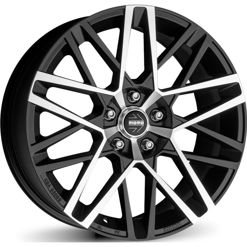 Cerchi in Lega MOMO WHEELS Avenger Nero Opaco Diamantato 5 fori 18\" 8X18 ET40 5x112