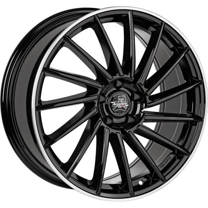 Cerchi in Lega Arcasting Gotica Nero Bordo Diamante 5 fori 18\" 8X18 ET42 5x108
