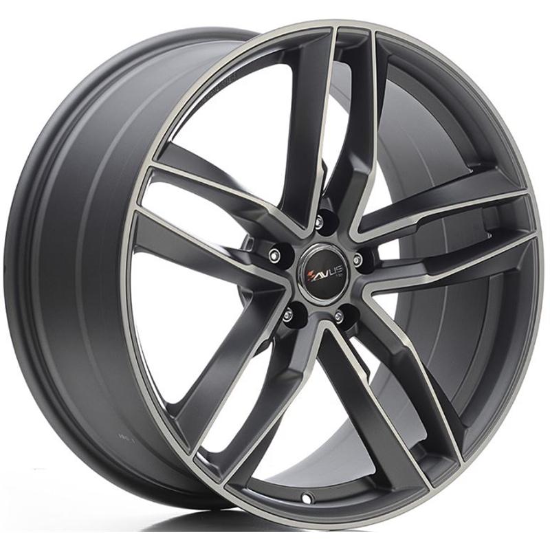 Cerchi in Lega Avus Af16 Matt Anthracite Polished 5 fori 18\" 8X18 ET25 5x112