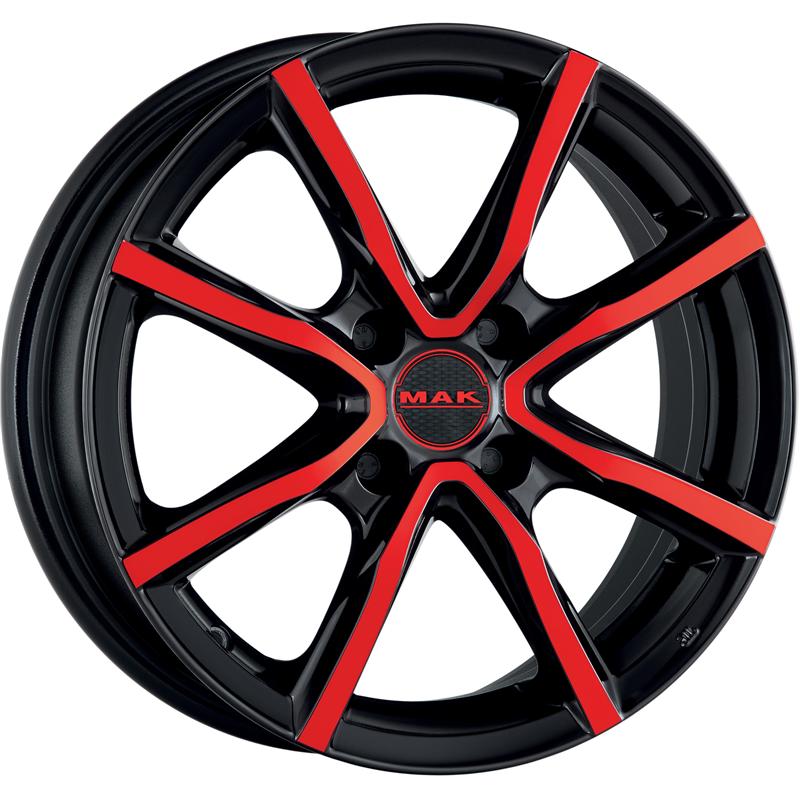 Cerchi in Lega MAK Milano 4 Black And Red 4 fori 16\" 6.5X16 ET35 4x100