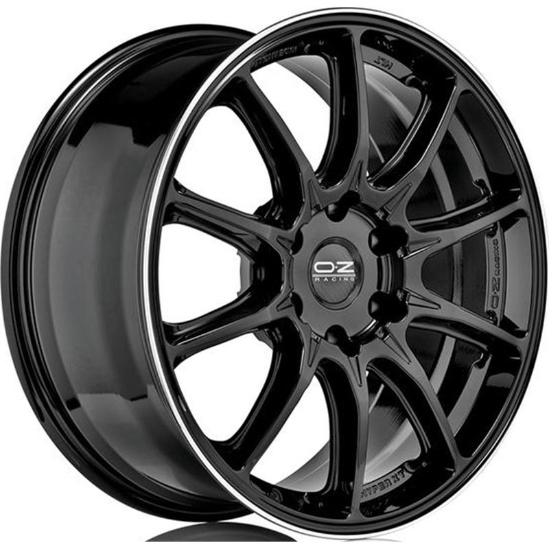 Cerchi in Lega Oz racing Hyper Xt Hlt Gloss Black Diamond Cut 5 fori 22\" 10.5X22 ET25 5x112