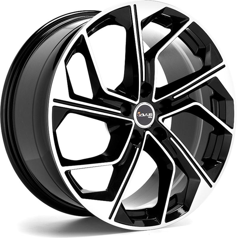 Cerchi in Lega Avus AC-522 Black Polished 5 fori 18\" 8X18 ET35 5x112
