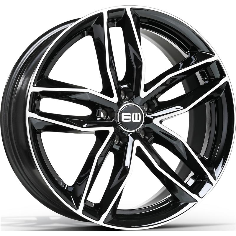 Cerchi in Lega Ew Ew04 Must Black Polished 5 fori 18\" 8X18 ET35 5x100