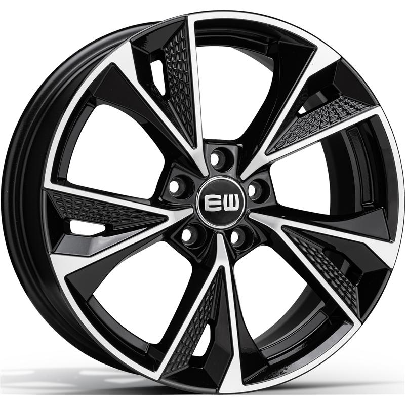 Cerchi in Lega Ew Ew15 Luster Black Polished 5 fori 17\" 7.5X17 ET36 5x112