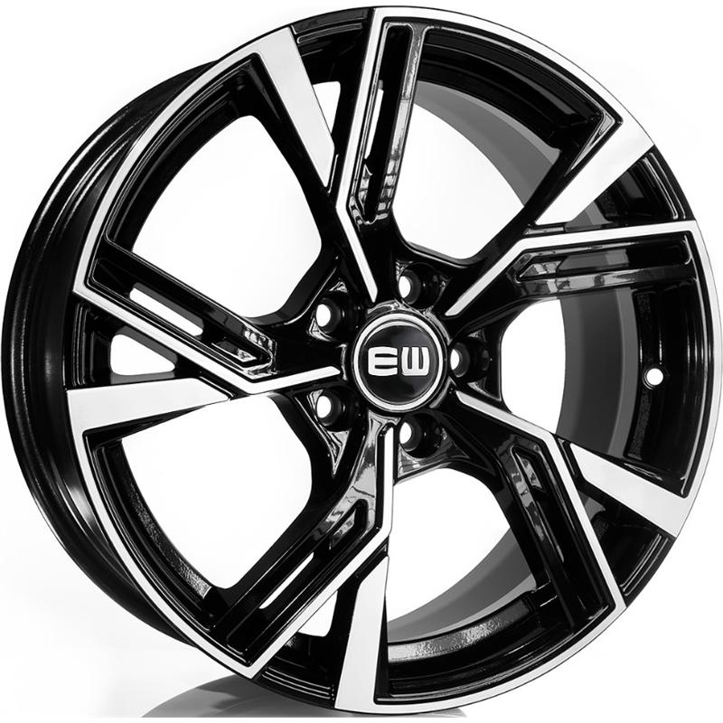 Cerchi in Lega Ew Ew16 Thoth Black Polished 5 fori 17\" 7.5X17 ET36 5x112