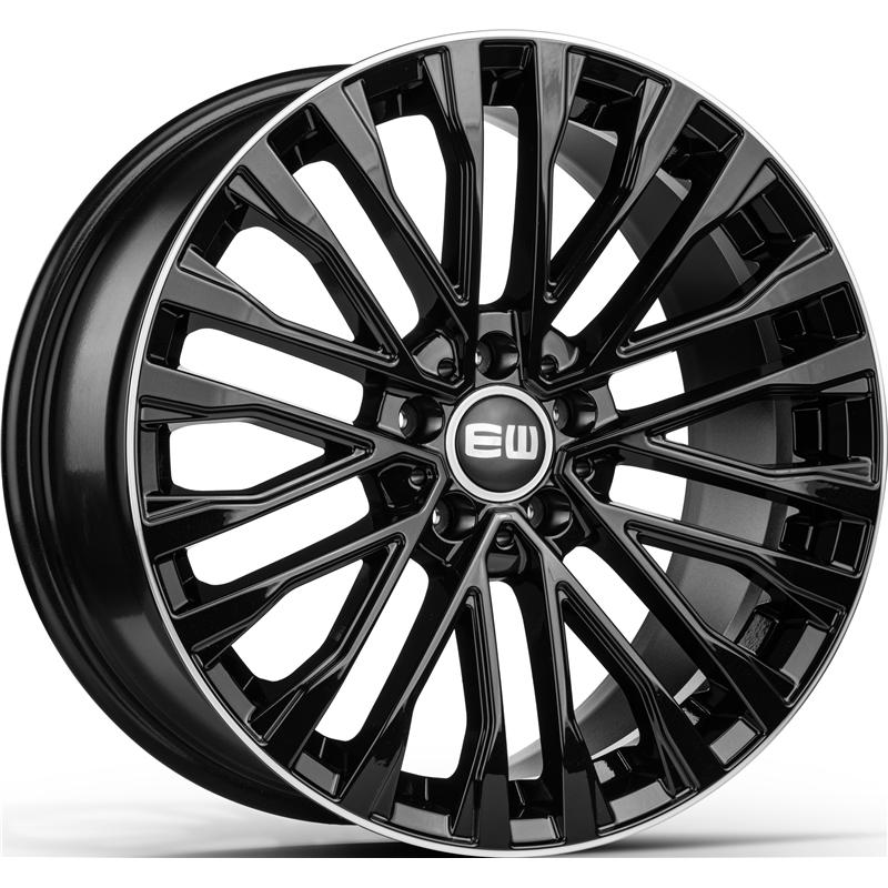 Cerchi in Lega EW Ew19 Sirius Black Lip Polished 5 fori 19\" 8.5X19 ET32 5x112