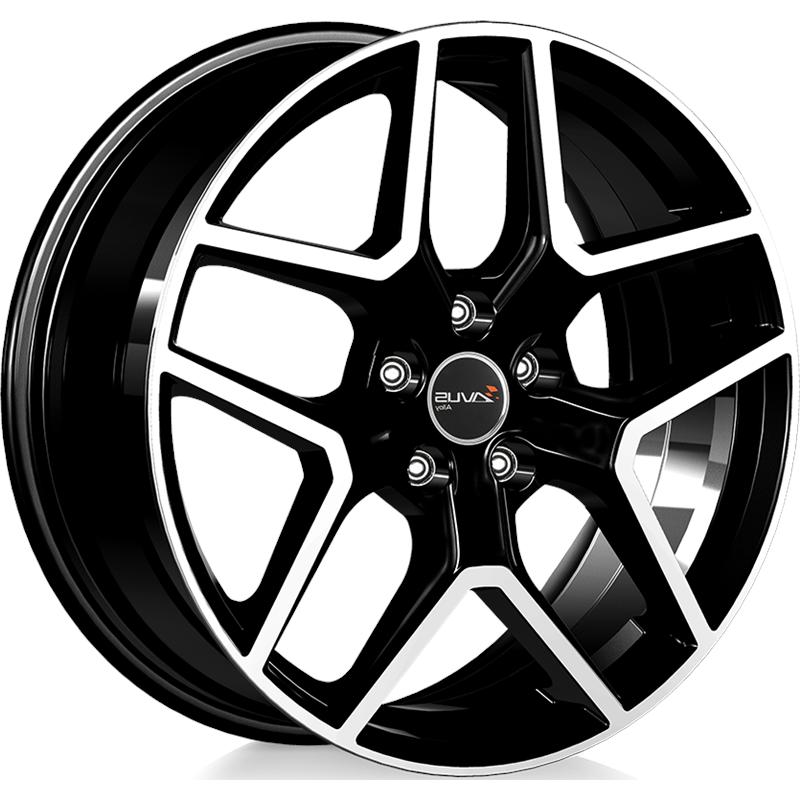 Cerchi in Lega Avus AC-519 Black Polished 5 fori 17\" 7X17 ET45 5x114.3