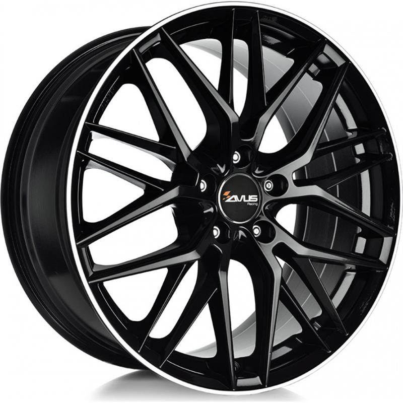 Cerchi in Lega Avus Af19 Black Lip Polished 5 fori 17\" 8X17 ET30 5x112