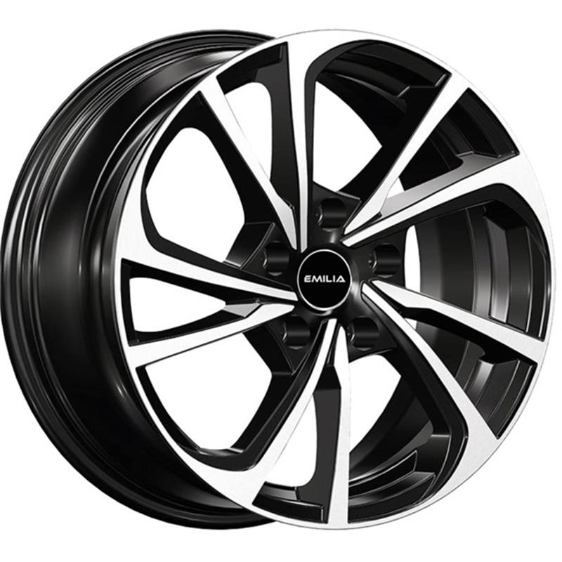 Cerchi in Lega EMILIA CERCHI Liegi Black Polish 5 fori 17\" 7X17 ET35 5x112