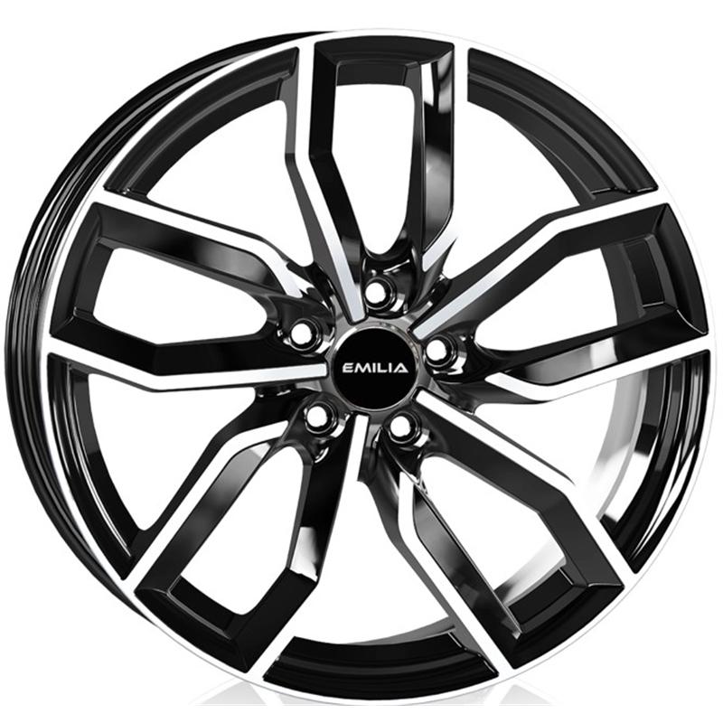 Cerchi in Lega EMILIA CERCHI Namur Black Polish 5 fori 18\" 8X18 ET45 5x112