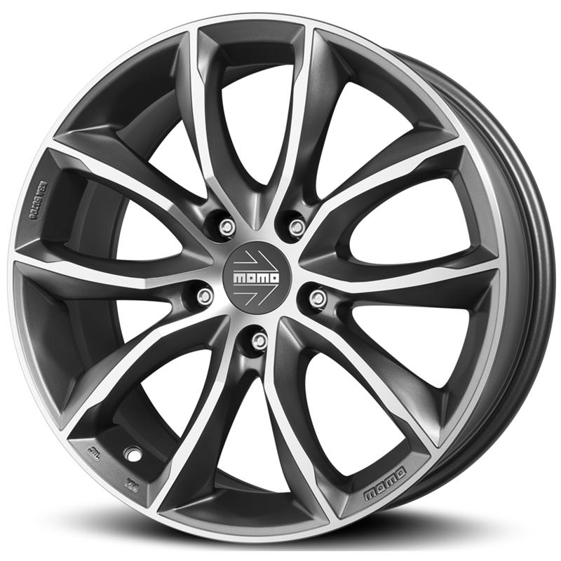 Cerchi in Lega MOMO WHEELS Screamjet Evo Anthracite Opaco Diamantato 5 fori 16\" 7X16 ET42 5x100