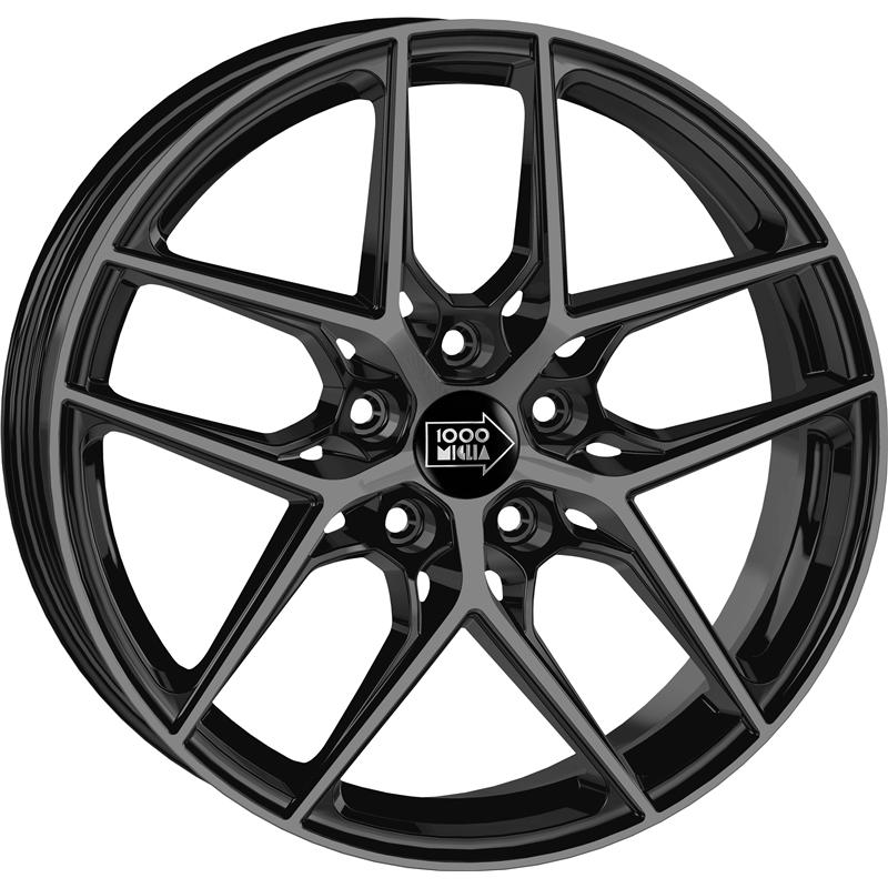 Cerchi in Lega Mille miglia Mm1004 Gloss Black Dark Polished 5 fori 18\" 8X18 ET45 5x112