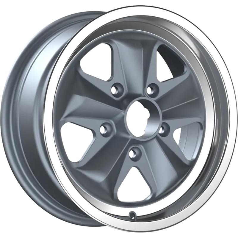 Cerchi in Lega FONDMETAL Hf15 Matt Silver Machined Lip 5 fori 15\" 6X15 ET36 5x130
