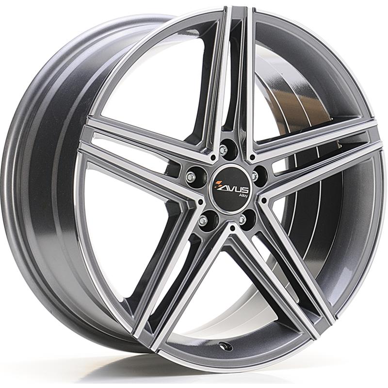 Cerchi in Lega Avus AC-515 Antracite Diamantato 5 fori 17\" 8X17 ET36 5x112
