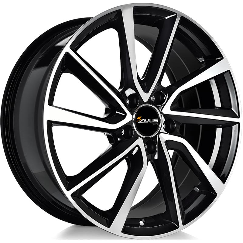 Cerchi in Lega AVUS AC-518 Black Polished 5 fori 17\" 7.5X17 ET38 5x114.3