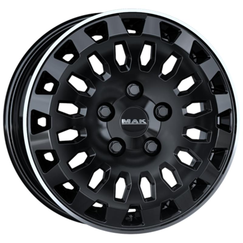 Cerchi in Lega MAK OverlanD-3 Gloss Black Mirror Ring 5 fori 16\" 6.5X16 ET59 5x160