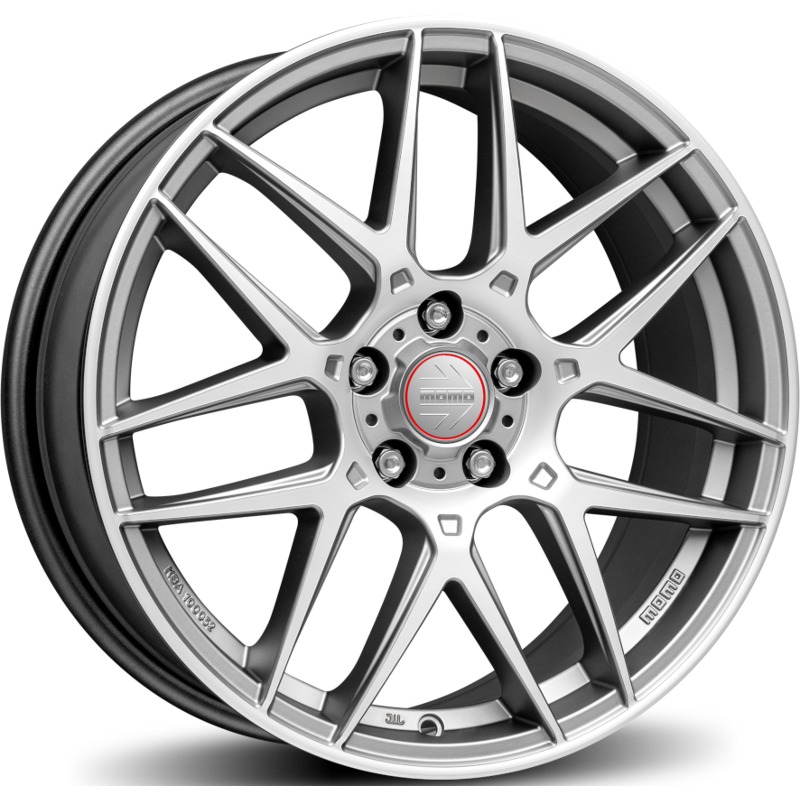 Cerchio MOMO WHEELS Competizione Titan Silver Opaco Diamantato 5 fori 18\" 8X18 ET40 5x114.3