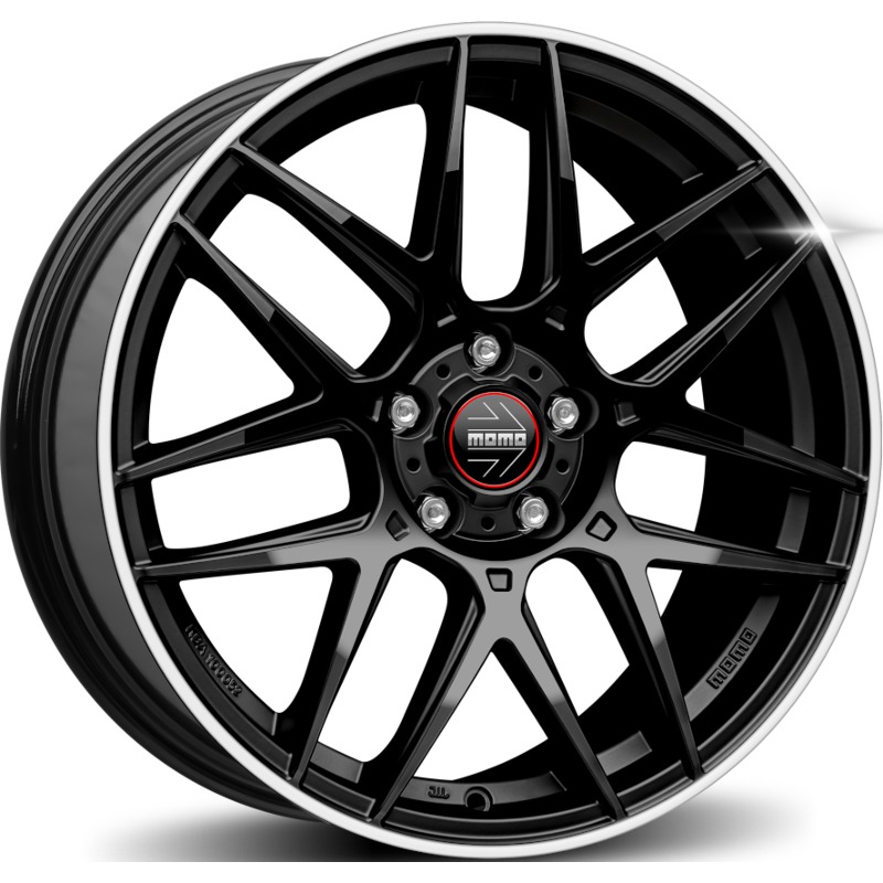 Cerchio MOMO WHEELS Competizione Nero Lucido Diamantato 5 fori 18\" 8X18 ET40 5x114.3