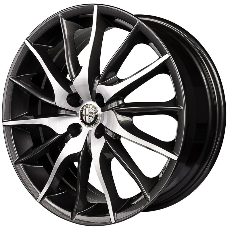 Cerchi in Lega ORIGINALE ALFA ROMEO Mito Originale Alfa Romeo Antracite Diamantato 4 fori 18\" 7.5X18 ET42 4x98