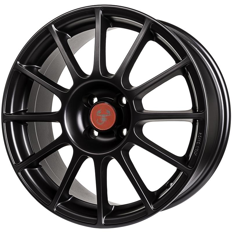 Cerchi in Lega ORIGINALE ABARTH Oe Abarth 500 - Originali Fiat Nuovi Glossy Black 4 fori 17\" 7X17 ET35 4x98