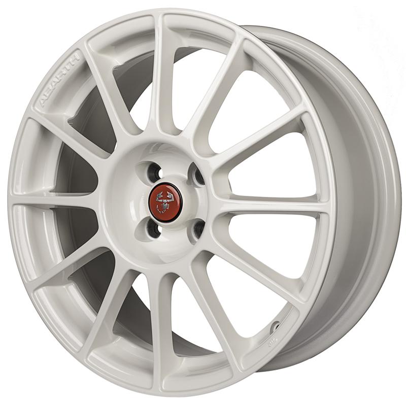 Cerchi in Lega ORIGINALE ABARTH Oe Abarth 500 - Originali Fiat Nuovi White 4 fori 17\" 7X17 ET35 4x98
