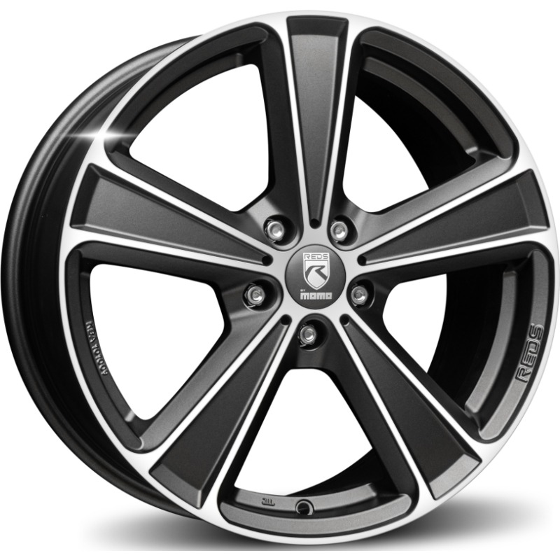 Cerchio MOMO WHEELS Reds Shot! Anthracite Opaco Diamantato 5 fori 18\" 8X18 ET45 5x114.3