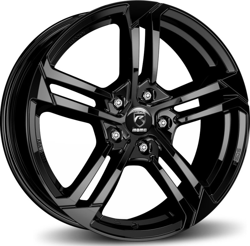 Cerchi in Lega MOMO WHEELS Reds Twist Glossy Black 5 fori 18\" 7.5X18 ET45 5x114.3