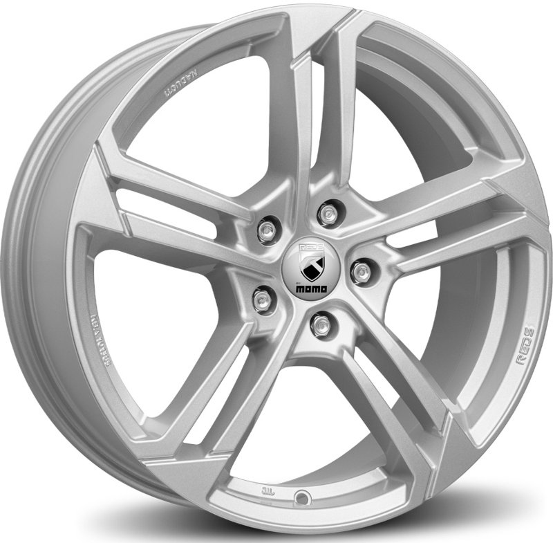 Cerchi in Lega MOMO WHEELS Reds Twist Glossy Silver 5 fori 17\" 7X17 ET42 5x114.3