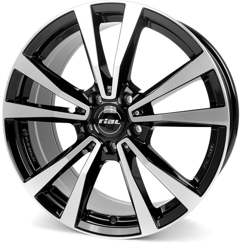 Cerchi in Lega Rial M12 Diamant Schwarz Frontpoliert 5 fori 18\" 7.5X18 ET33 5x112