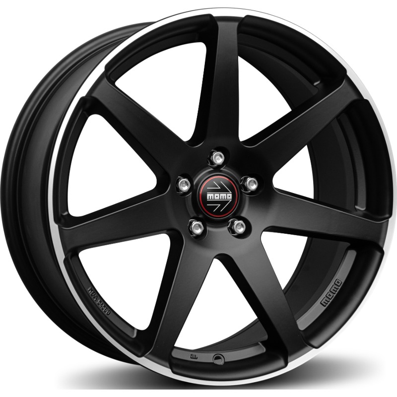 Cerchio MOMO WHEELS Seven Nero Opaco Diamantato 5 fori 19\" 8.5X19 ET40 5x108