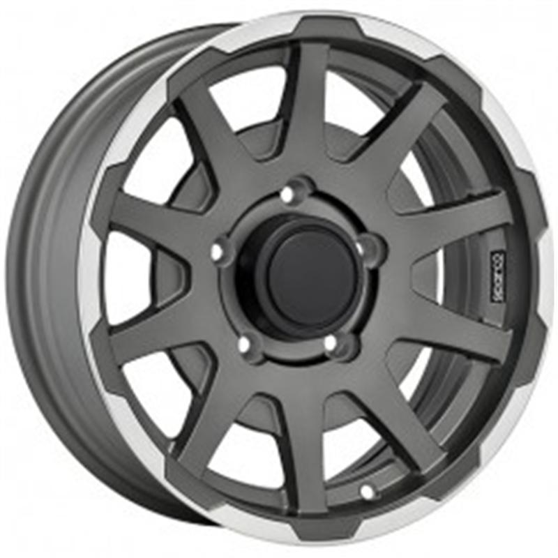 Cerchi in Lega Sparco Dakar Matt Dark Grey Lip Polished 5 fori 16\" 5.5X16 ET5 5x139.7