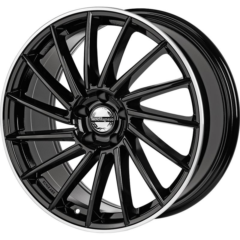 Cerchi in Lega Tecnomagnesio Savage Nero Lucido Bordo Diamantato 5 fori 18\" 8X18 ET42 5x108