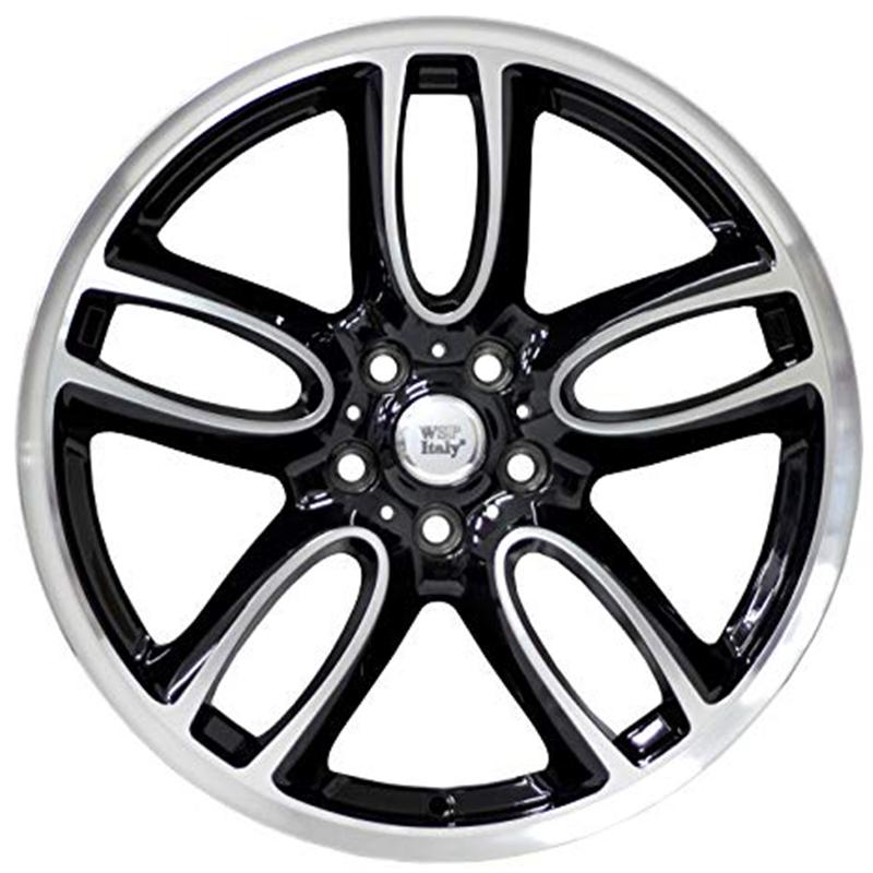 Cerchi in Lega WSP ITALY W1654 Amstel Glossy Black Polished 5 fori 19\" 8X19 ET47 5x112