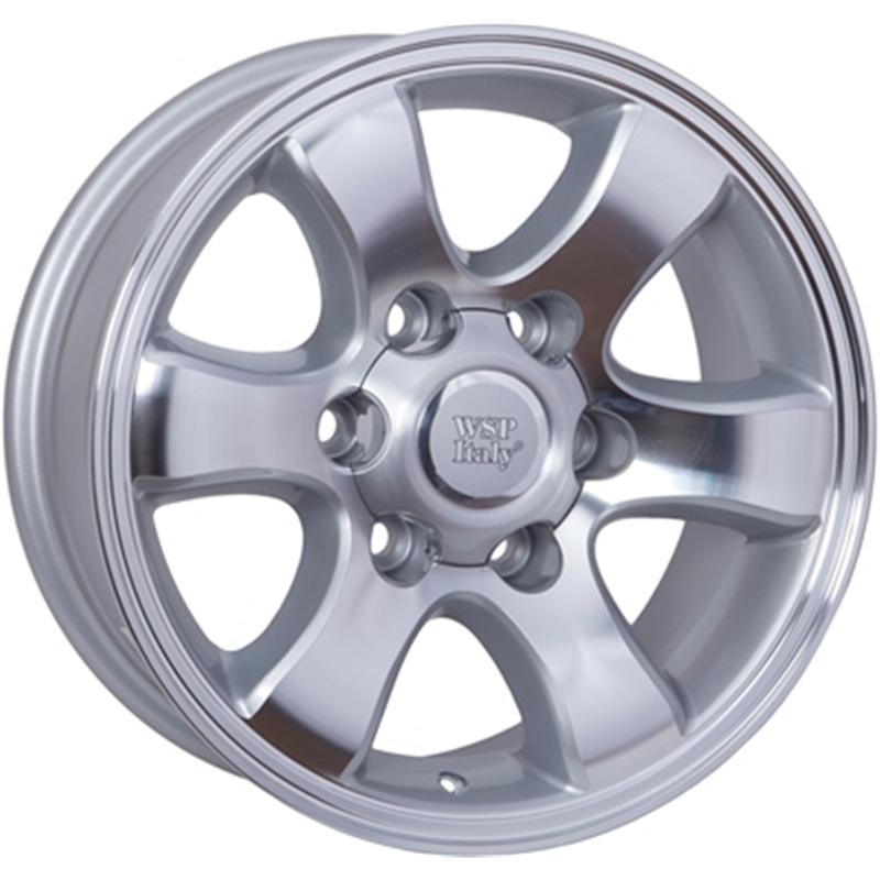 Cerchi in Lega WSP ITALY W1707 Yokohama Prado Silver Polished 6 fori 20\" 9.5X20 ET30 6x140