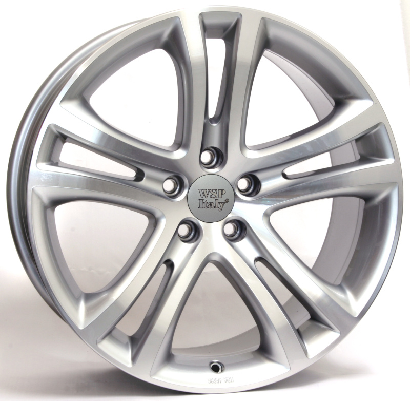 Cerchi in Lega WSP ITALY W455 Tiguan Vulcano Silver Polished 5 fori 19\" 9X19 ET33 5x112